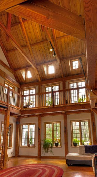 Timber frame living room